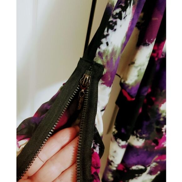 Women's Colorful 3/4 Sleeve with Zipper Tunic EUC Size XL - Picture 3 of 8